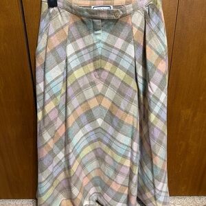 Pastel Plaid A-Line Skirt - Multi Pastel